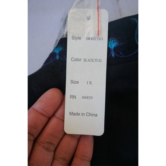 Anne Carson Paisley Turquoise Peacock Jewel Long Jacket, Size 1X NWT - Picture 7 of 8